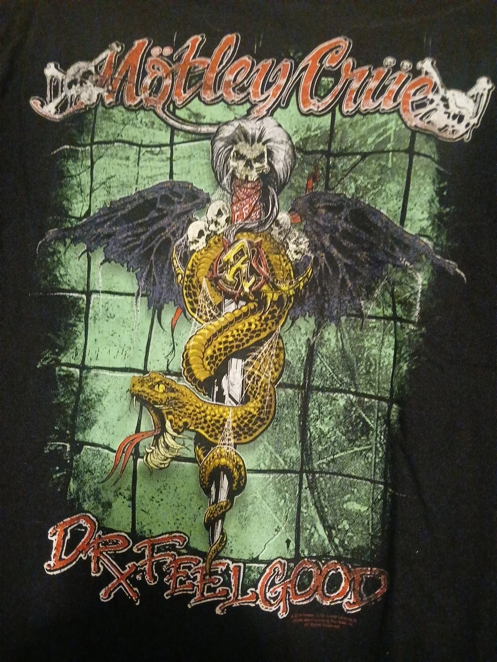 Mötley Crüe Dr. Feelgood Graphic Short Sleeve Tee - Black/Green - Picture 2 of 4